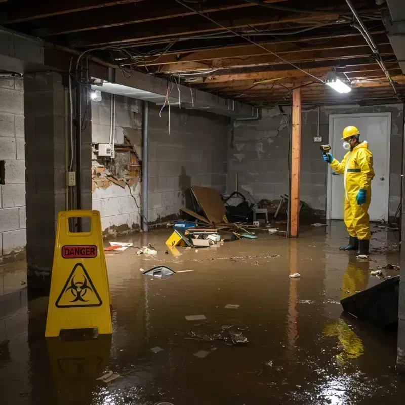 Flooded Basement Electrical Hazard in Alorton, IL Property