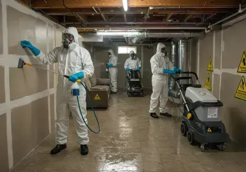 Basement Moisture Removal and Structural Drying process in Alorton, IL